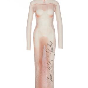 Jean Paul Gaultier Sheer Blush Maxi Dress